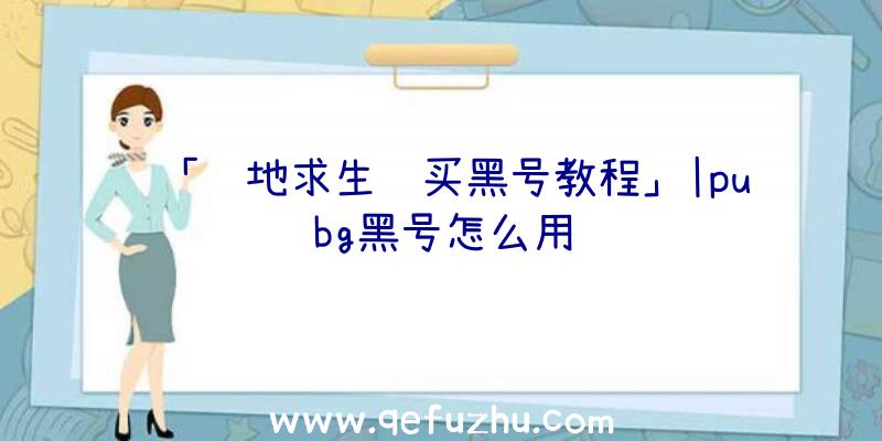 「绝地求生购买黑号教程」|pubg黑号怎么用